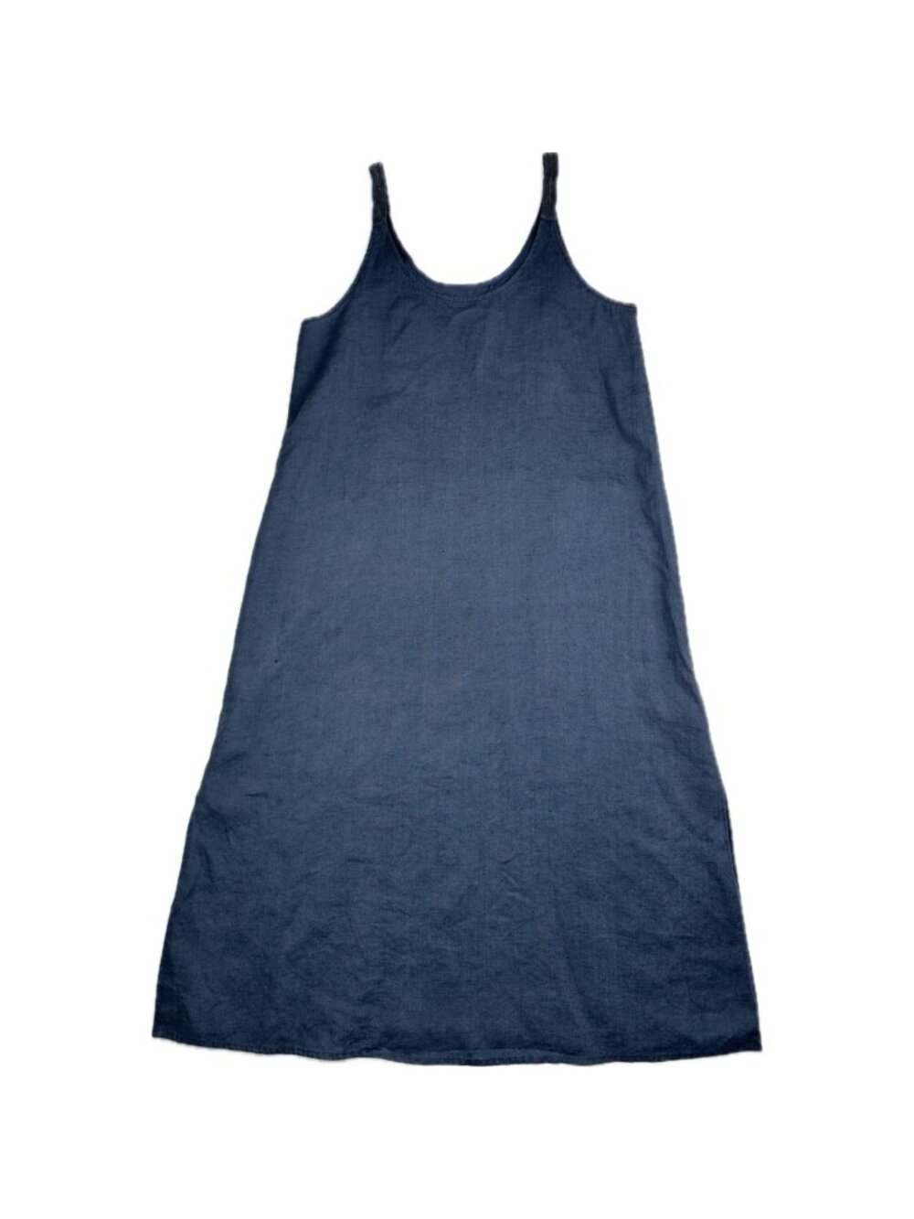 Twiggy Korea Women’s 100% Linen Sleeveless A-Line Midi Dress Minimalist M